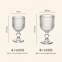 Collection de verres à nervures verticales OEM ODM pour café glacé, desserts et cocktails – Vaisselle de café