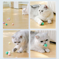 Balle interactive silencieuse en peluche élastique et écologique pour chat, sans fluorescent, pour jeu autonome et soulagement de l'ennui