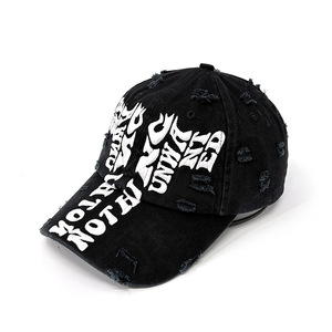 Cappellino da Baseball Vintage Sportivo Unisex Nero Effetto Lavaggio Acido 3D Puff Snapback Streetwear Grunge Regolabile 100% Cotone NewStyleCap - Product Image 1