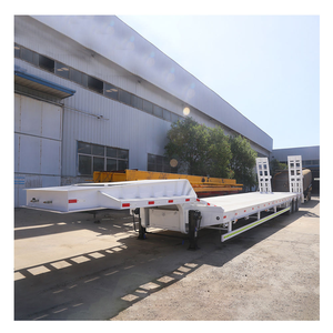 Semirremolque de Plataforma Baja de 3 o 4 Ejes, 13000 mm, con Cuello de Cisne, Certificado CE, Capacidad de 30-100 Toneladas, Carga Útil de 100 Toneladas - Product Image 4