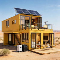 Structure modulaire en acier léger intégrée à des conteneurs, maisons conteneurs modulaires préfabriquées, mini-maisons préfabriquées avec système solaire domestique