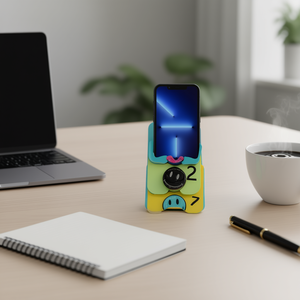 Supporto Adesivo Rotondo per Telefono con Faccina Sorridente, Design Emoji Multicolore - Product Image 2