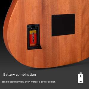 <span class=keywords><strong>Guitarra</strong></span> Acústica de 40 Pulgadas y 6 Cuerdas, Tapa de Abeto con Núcleo de Flor de Durazno, <span class=keywords><strong>Guitarra</strong></span> Eléctrica con Tapa de Madera Contrachapada, Diapasón de Palisandro, Acabado Mate - Product Image 3