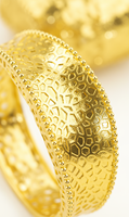 Bracelet Z H tendance, grande taille, édition grossière, plaqué or 24 carats de haute qualité, motif martelé lisse rétro