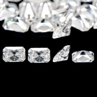 Viresa - Moissanita Creada en Laboratorio de Excelente Calidad, Corte Radiante, Color Blanco, 0.2-0.3ct, 2*4-3*4mm, VVS, Pasa la Prueba del Diamante