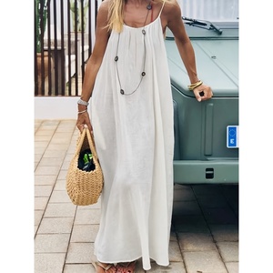 Nouvelles Robes d'été pour femmes en gros – <span class=keywords><strong>Robe</strong></span> longue décontractée dos nu à volants, respirante et ample, multicolore, idéale pour les vacances - Product Image 1
