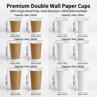 Gobelet en papier à double paroi biodégradable Kingze, gobelet à café jetable imprimé sur mesure, gobelets en papier kraft isolés pour boissons chaudes