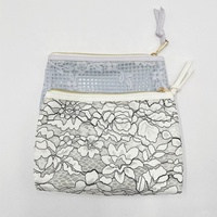 Sac de maquillage cosmétique personnalisé en dentelle pour femmes, sac de cosmétique de voyage imperméable en pvc