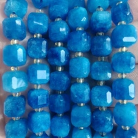 Perles de pierres précieuses carrées facettées de 6 mm, 8 mm, 10 mm, perles en pierre brute taillées en cube