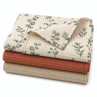 Serviette de cuisine personnalisée en tissu gaufré absorbant, torchon imprimé, serviette de séchage pour thé, OEM ODM
