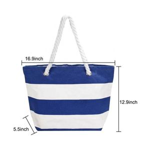 Bolso de mano plegable de moda para mujer, bolso informal con estampado floral, bolso de playa de lona con asa de cuerda - Product Image 3