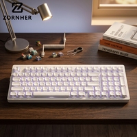 Zornher Light Meow Keycaps – Capuchons de touches PBT à impression latérale par sublimation, rétroéclairés, pour clavier, setup esthétique de bureau, pièces de clavier DIY