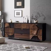 Cassettiera in Legno Massello Stile Wabi-sabi, Credenza Moderna, Mobile Decorativo per Soggiorno, Armadio Contenitore per Camera da Letto e Ingresso, Arredamento Casa