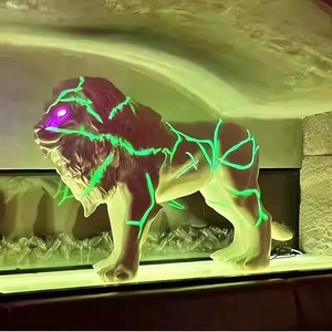 Led sư tử hình sợi thủy tinh điêu khắc nứt nhựa thiết kế thủ công mỹ nghệ - Product Image 3