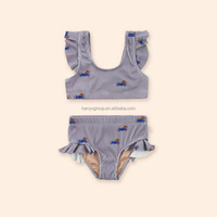 Traje de Baño de una Pieza para Niñas, Diseño de Perro Corriendo, Popular entre las Jóvenes