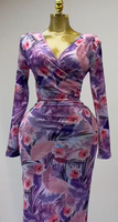 Nouvelle Robe de Soirée Mixi Plissée Élégante pour Femme, Épaules Dénudées, Dentelle, Manches Longues, Sexy et Froncée, Collection Printemps 2026