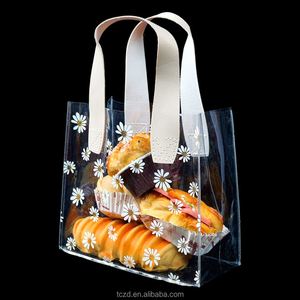 Sacs cadeaux en PVC transparent réutilisables avec poignées, impression de logo personnalisée, pour mariages, anniversaires, festivals, sac à main en PVC - Product Image 2