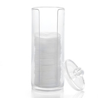 Boîte de rangement transparente en PS moulée par injection pour cotons-tiges, couvercle minimaliste, empilable, organisateur de cosmétiques pour la maison et le bureau