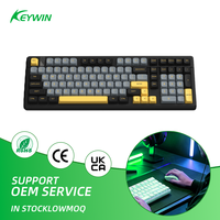 Clavier mécanique Keywin K98 personnalisé avec logo gravé au laser, trois modes, RGB, gravure latérale, échangeable à chaud, pour jeux sur ordinateur portable