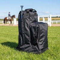 Sac de transport pour bottes d'équitation, porte-casque, organisateur d'équipement d'équitation à 4 compartiments, poche pour fouet, doublure imperméable, fermeture éclair renforcée, portable