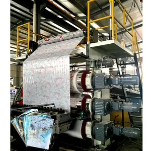 Haute feuille automatique de marbre de PVC faisant la chaîne de production artificielle de feuille de marbre de PVC de machine