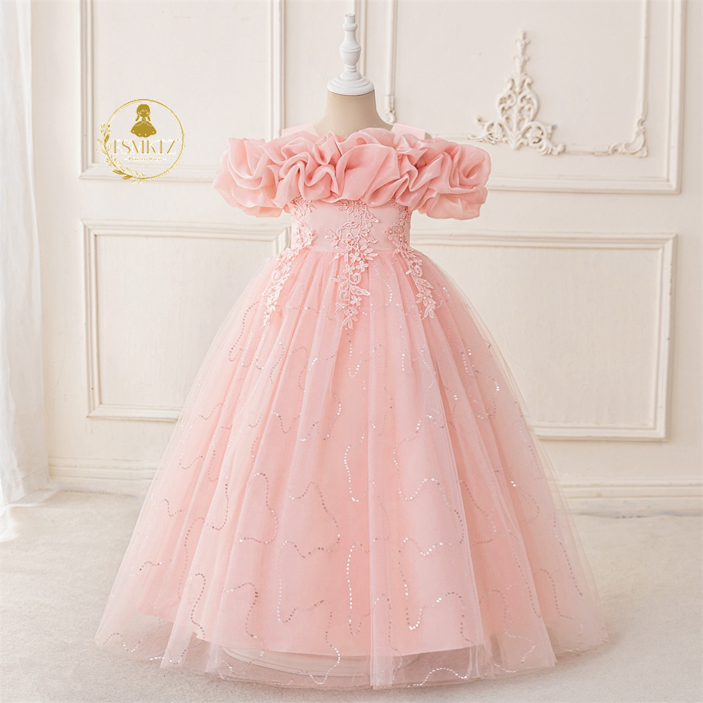 short gold dresses Glitter A-line Dress GS3633 Champagne (Wheat) / M New Years Eve Dresses PARTYWEAR Size:4Y Sheath Style Fabric