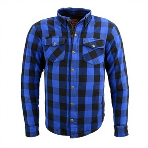 High Quality Men's Motorcycle Sportswear CE Level 01 Protection Aramid Lined Flannel <b>Shirts</b> Protective Plus Size Custom Design - Product Image 1