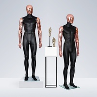 Maniquí de Plástico de Cuerpo Completo Masculino, Electrochapado en Oro Rosa, con Base, para Exhibición en Tiendas de Ropa Masculina, Cuerpo Humano Realista