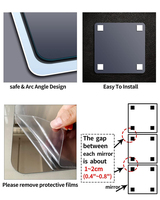 Miroir acrylique moderne pleine longueur, double face, incassable et auto-adhésif pour la sécurité des enfants dans la chambre, la porte, le placard