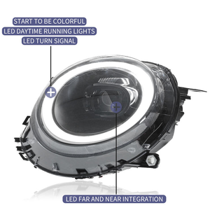 Conjunto de Faros LED de 12V 6000K con Encendido Azul para Actualización de BMW Mini Cooper R56/R57/R58/R59 2007-2013 - Product Image 3