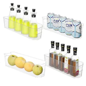 Food Storage Bins Refrigerator Organizer Food Storage Rack Stackable Plastic with Handles for plastic storage bins