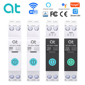 Interruptor de Circuito Inteligente WiFi AT Tuya, 1P 1-63A, Ajustable, para Riel DIN, Control Remoto Inalámbrico para Hogar Inteligente, Mini MCB - Product Image 1