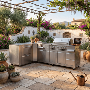 <span class=keywords><strong>Cucina</strong></span> Esterna Personalizzabile di Alta Qualità <span class=keywords><strong>in</strong></span> Acciaio Inossidabile, Impermeabile, Colori Freschi, Design Moderno <span class=keywords><strong>per</strong></span> Villa - Product Image 2