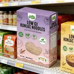 Nouilles Shirataki sèches à faible IG, nouilles coréennes instantanées, marque privée, petit paquet, repas rapides pour une vie active - Product Image 6