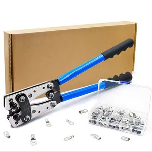 Kit de pinces à sertir manuelles robustes en acier au carbone métrique non isolées pour cosses de câbles et connecteurs, avec poignée moulée en plastique - Product Image 4