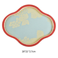 Plateau de présentation de bijoux personnalisé en tissu brodé recyclable, style cour chinoise, pour colliers, boucles d'oreilles, bagues et accessoires