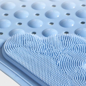 Alfombrilla de Ducha Cuadrada Antideslizante con Diseño de Montaña, Alfombrilla de Baño Suave de PVC con Ventosas y Nodos de Masaje para Ducha y Bañera - Product Image 4