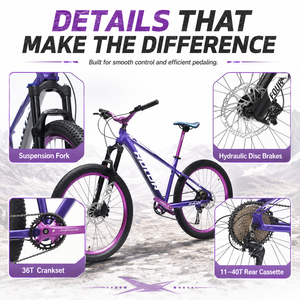 Bicicletta da Montagna Fuoristrada 26 Pollici 9 Velocità in Lega di Alluminio Leggera e Resistente con Freno a Disco Idraulico a Sgancio Rapido - Product Image 3
