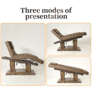 Lujosa Cama Cosmética y Camilla de Masaje Reclinable Eléctrica de 4 Motores en Piel Color Chocolate para Tratamientos Terapéuticos y Faciales de <span class=keywords><strong>Spa</strong></span> - Product Image 4