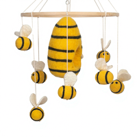 Asterisk Jouet mobile en feutre non tissé en forme de ruche, décoration de berceau pour bébé, 100% laine de Nouvelle-Zélande naturelle, rembourré, unisexe, pour chambre