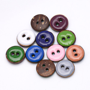 Natural <strong>Coconut</strong> <strong>Shell</strong> <strong>Buttons</strong> - Colorful Dotted Oil Style For Children's Clothing, Dresses &amp; Cardigan Decor - Product Image 4