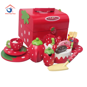 Juguetes de madera para juegos de imitación para niños para fiestas de té, verduras, pastel de cumpleaños, frutas, juego de cubiertos para cenas informales - Product Image 1