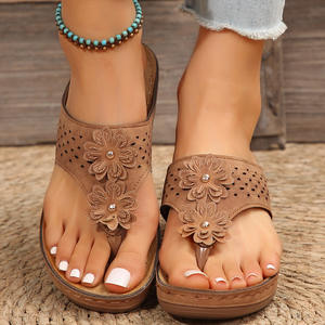 Sandalias de Plataforma con Suela Gruesa y Cuña para Verano, Tallas Grandes, Estilo Casual, Fáciles de Combinar - Product Image 3