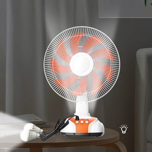2024 New Model 12 Inch 9 Blades Solar Power Energy Table Fan Cooling Led Light Rechargeable Ac Fan Home Office EP-2112A-9 <b>Usb</b> Fa - Product Image 6