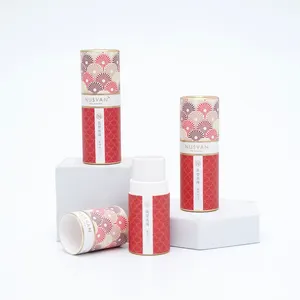 Custom High-end eco-friendly contenitore di imballaggio riciclato Kraft cartonda cilindro di carta rossetto tubo per cosmetici