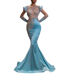 Nouvelle robe de soirée pour femmes à taille droite naturelle en polyester et à paillettes à la mode - Product Image 1