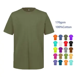 ขายส่งคุณภาพสูงBreathable Pure Color Plainเสื้อUnisex 100% Blank Tเสื้อ