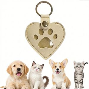 Cute Heart Pu Leather Hair Keepsake Keychain Dog Cat Fur Storage Keyring Pet Lover <b>Memorial</b> <b>Gift</b> Bag Purse Charms Decor - Product Image 4