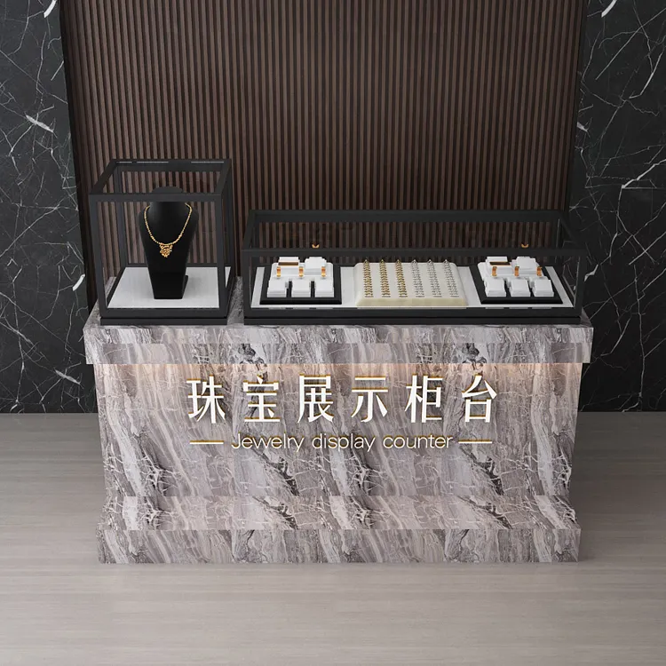 Custom portable store jewelry display table glass jewelry display table for shop