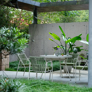 Meubles <span class=keywords><strong>de</strong></span> <span class=keywords><strong>jardin</strong></span> contemporains en aluminium tressé au design moderne, table à manger, chaise d'extérieur, <span class=keywords><strong>salon</strong></span> d'hôtel - Product Image 3